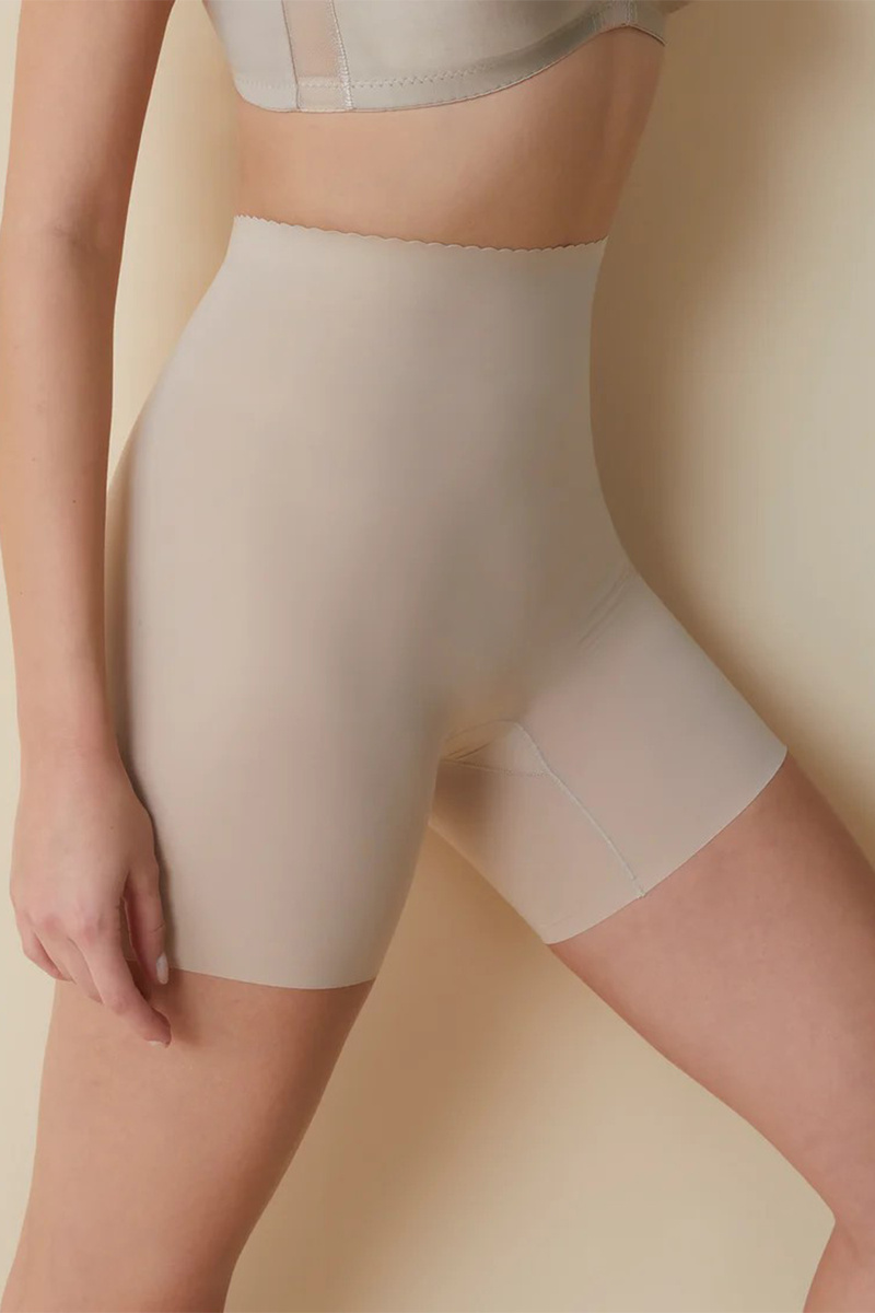 Faja Pantalón 504 modeling panties with legs, tierra-beige