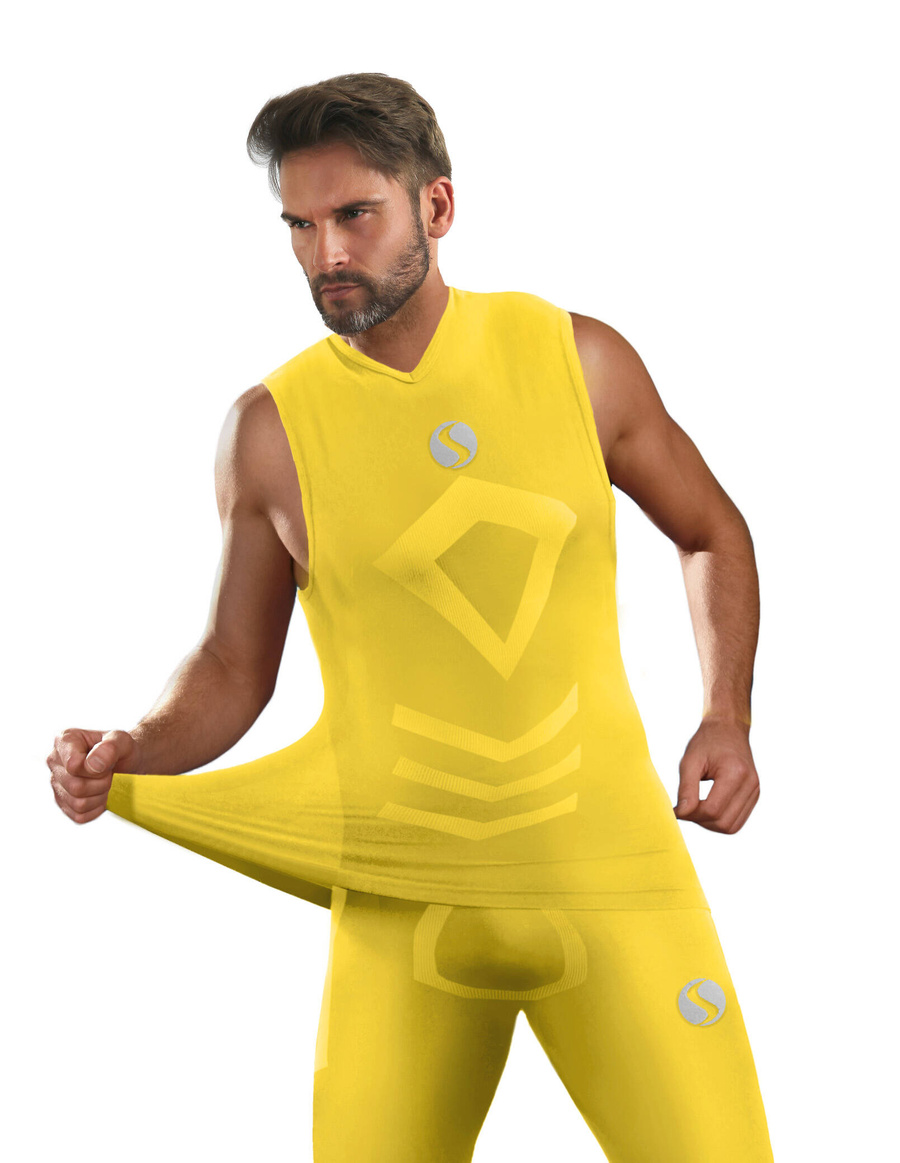 Ärmelloses Herrenhemd Thermo Active Gelb