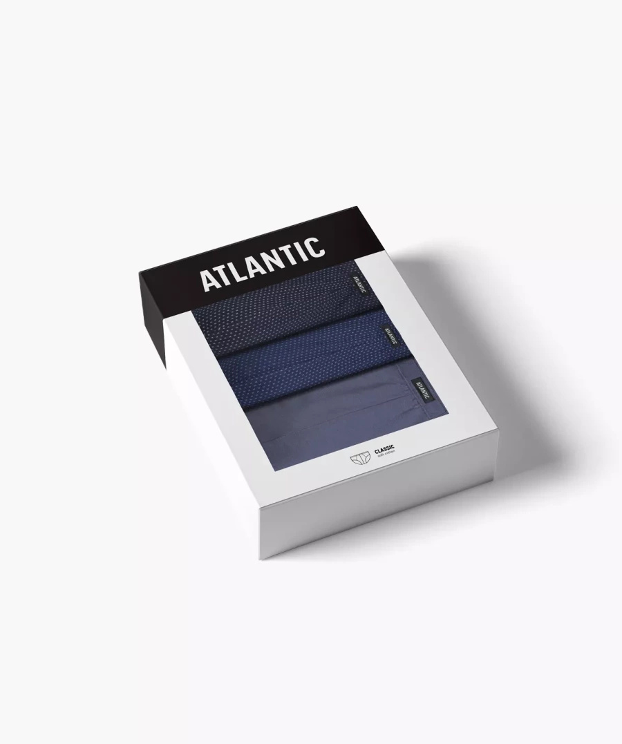 Atlantic Herren Slipy Classic – Bequeme Baumwollunterwäsche, Atmungsaktiv, 3er Pack, Farben: Grau, Grün, Rot, Herbst/Winter 2025 Kollektion