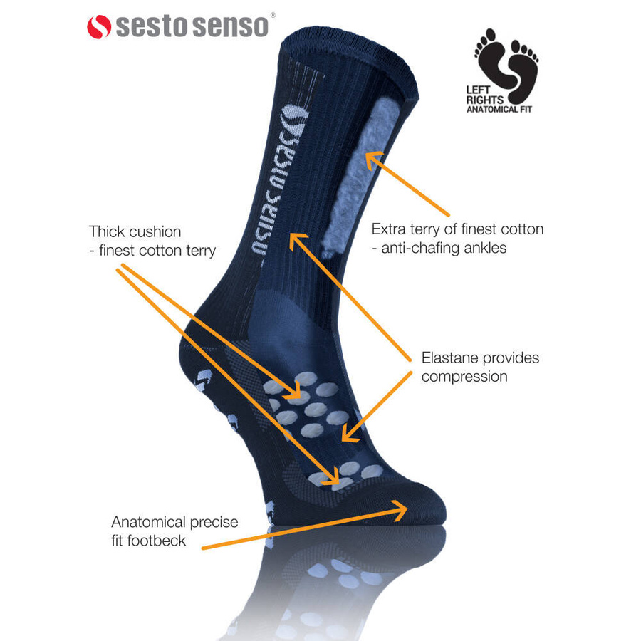 Sesto Senso Sportliche Socken SKB02 – Atmungsaktive Baumwolle, Verstärkte Zonen, Ideal für Sportler, Unisex, Blau, Komfort und Schutz, Verschiedene Größen, Für Profis und Amateure