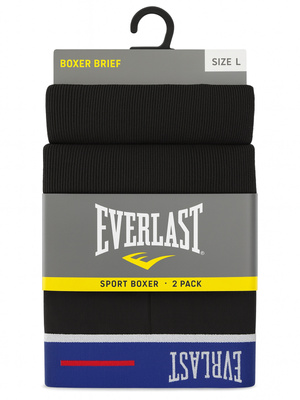 Everlast Herren Baumwoll Boxershorts Set – Bequeme Unterwäsche mit Elastan, 2er Pack, Grau/Schwarz, Ohne Muster, Ideal für Alltag, Regular Fit