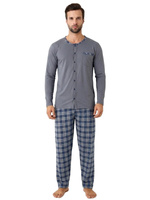Pijamă bărbătească Gri cu nasturi
