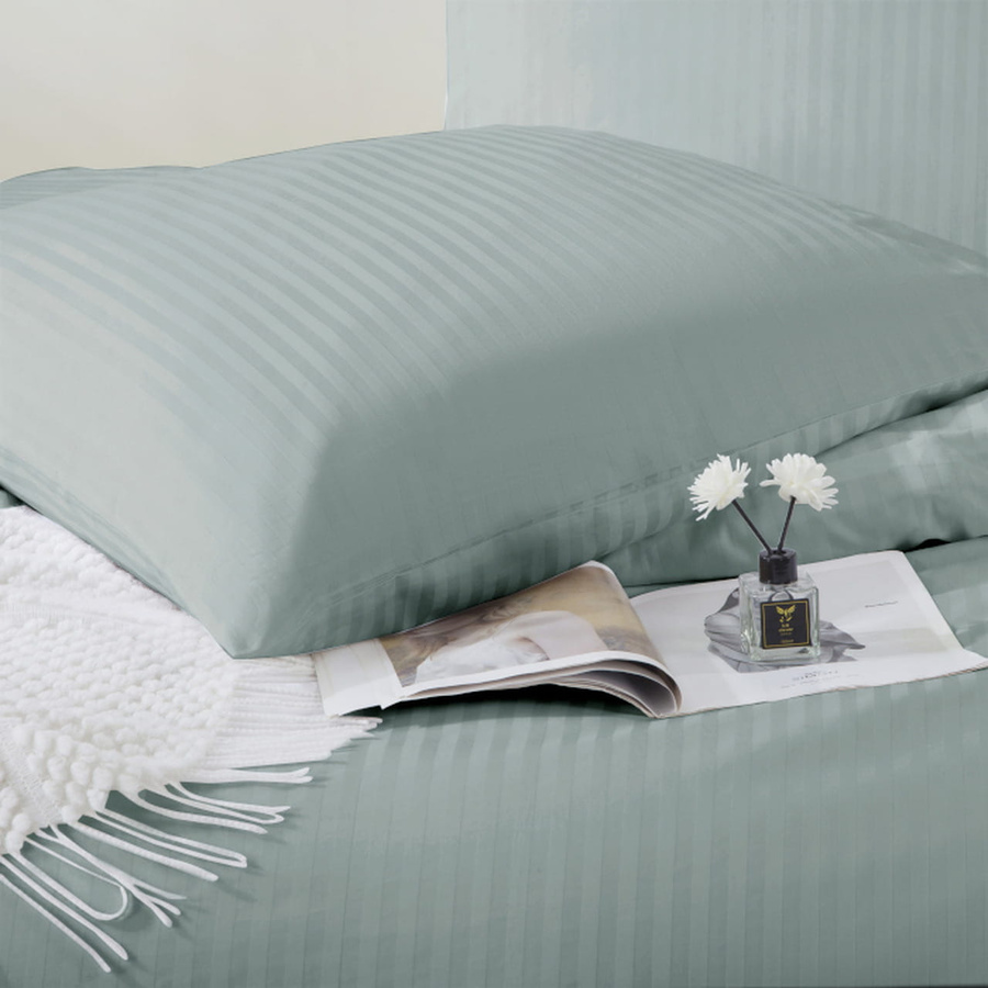 Bettwäsche Set Salbeigrün Damast