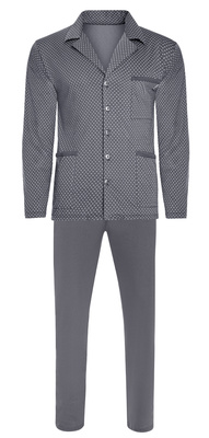 Bawełniana rozpinana piżama męska z długim rękawem Sesto Sesto w kotwiczki