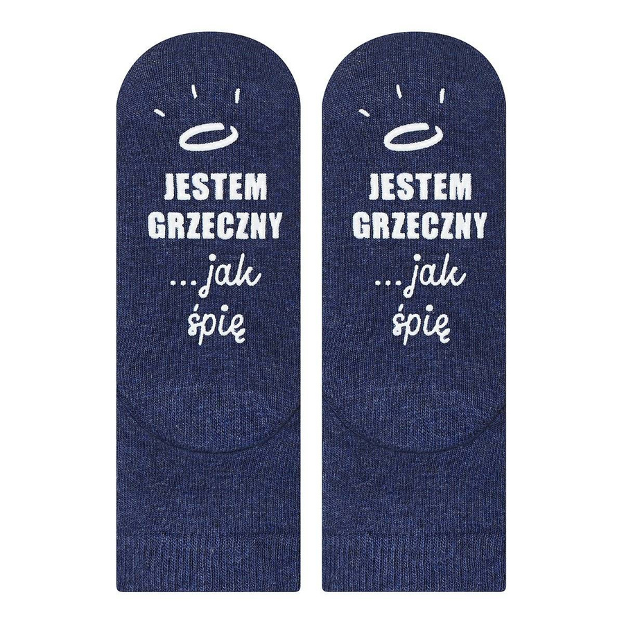 Skarpetki dziecięce granatowe SOXO z napisami zabawne