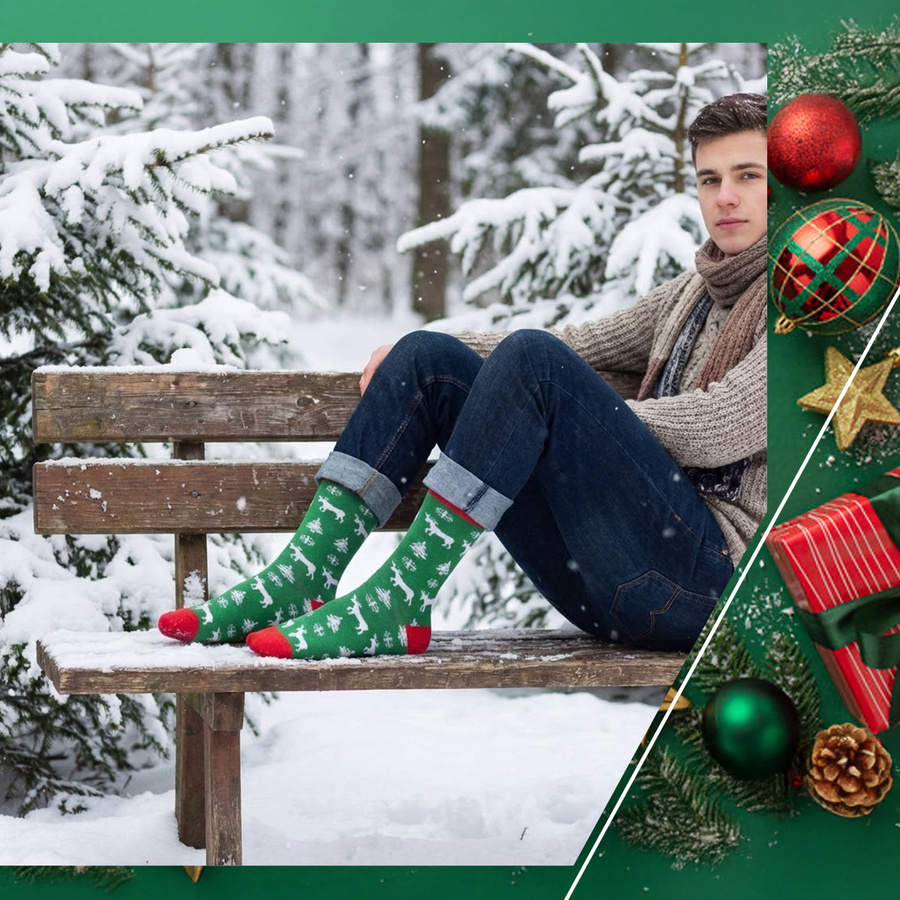 Herren-Weihnachtssocken bunt Eltom zum Verschenken