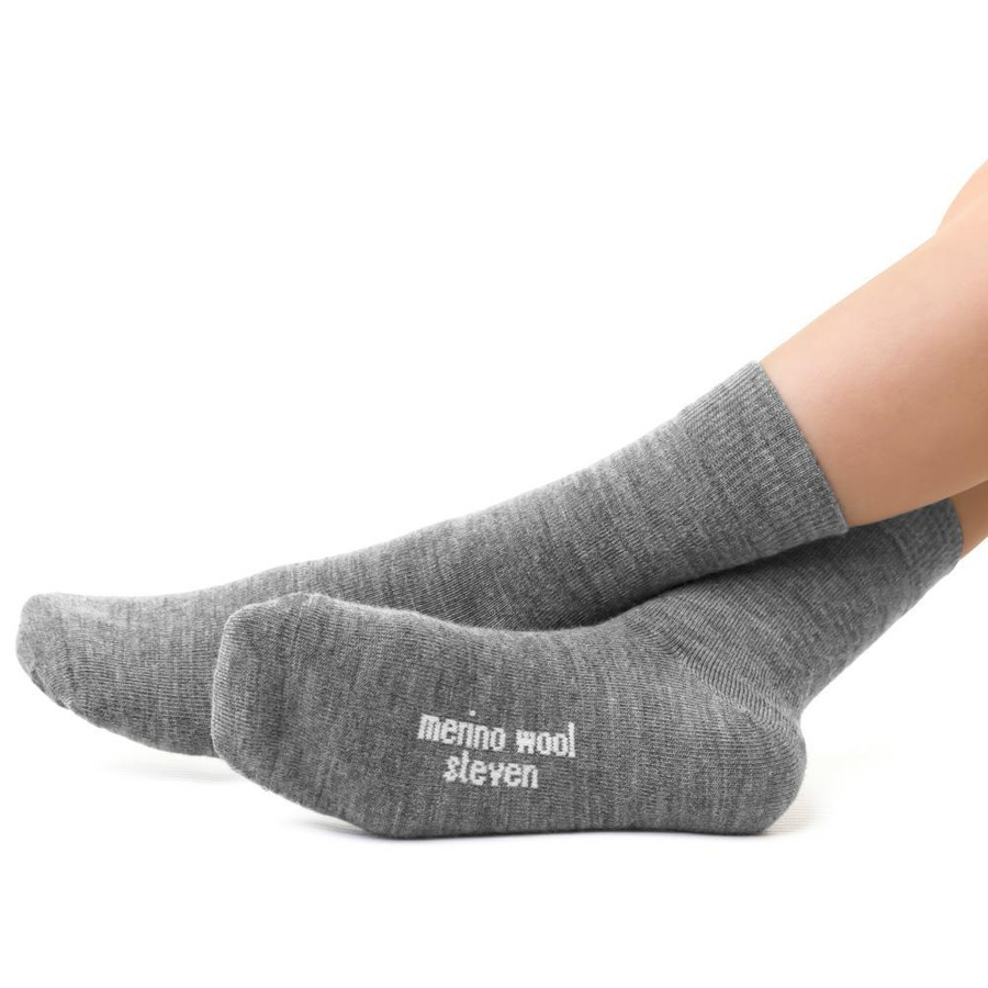 Socken Kinder Merino Wool Hellgrau Melange