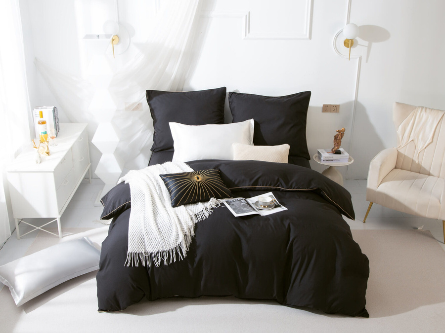 Bettwaren Queen Schwarz Gold