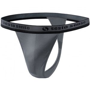 Sesto Senso Herren String Tanga Set – Komfortable Baumwollunterwäsche, Anatomic Design, Flache Nähte, 3er Pack, Grau/Schwarz/Blau, Ideal für den Alltag, 95% Baumwolle, 5% Elasthan