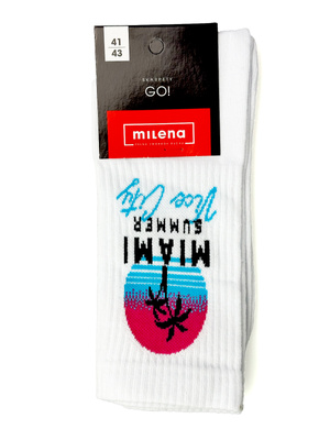 Herrensocken Go! Weiß mit Print