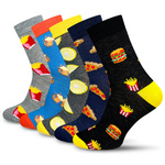 5X Bunte Fast Food Socken für Männer