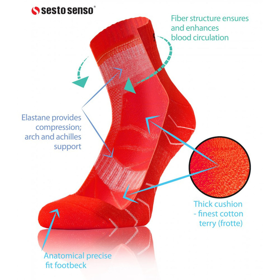 6X Sportowe krótkie skarpety dla biegaczy AMZ Sesto Senso