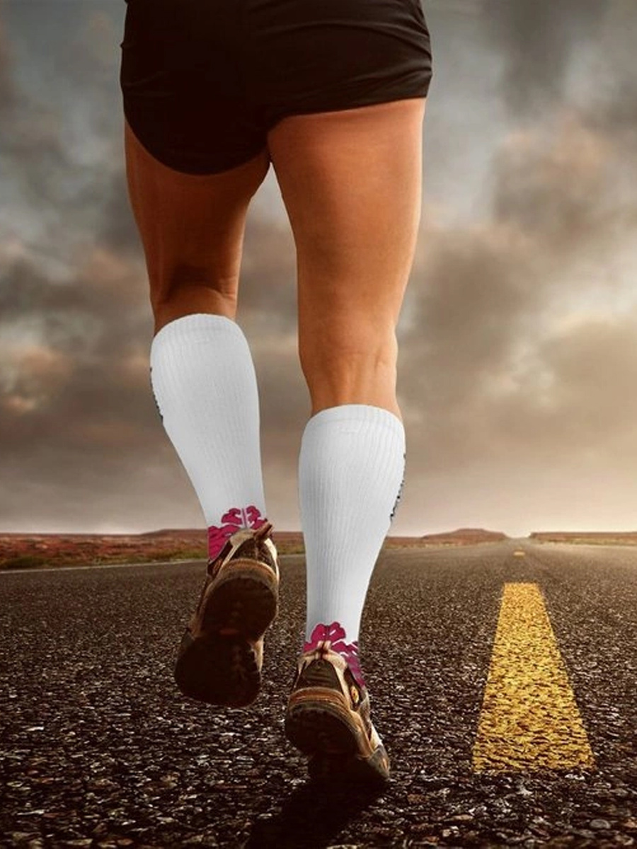 Șosete compresive sport seria Alb