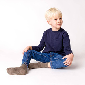 Socken Kinder Merino Wool Melange Beige