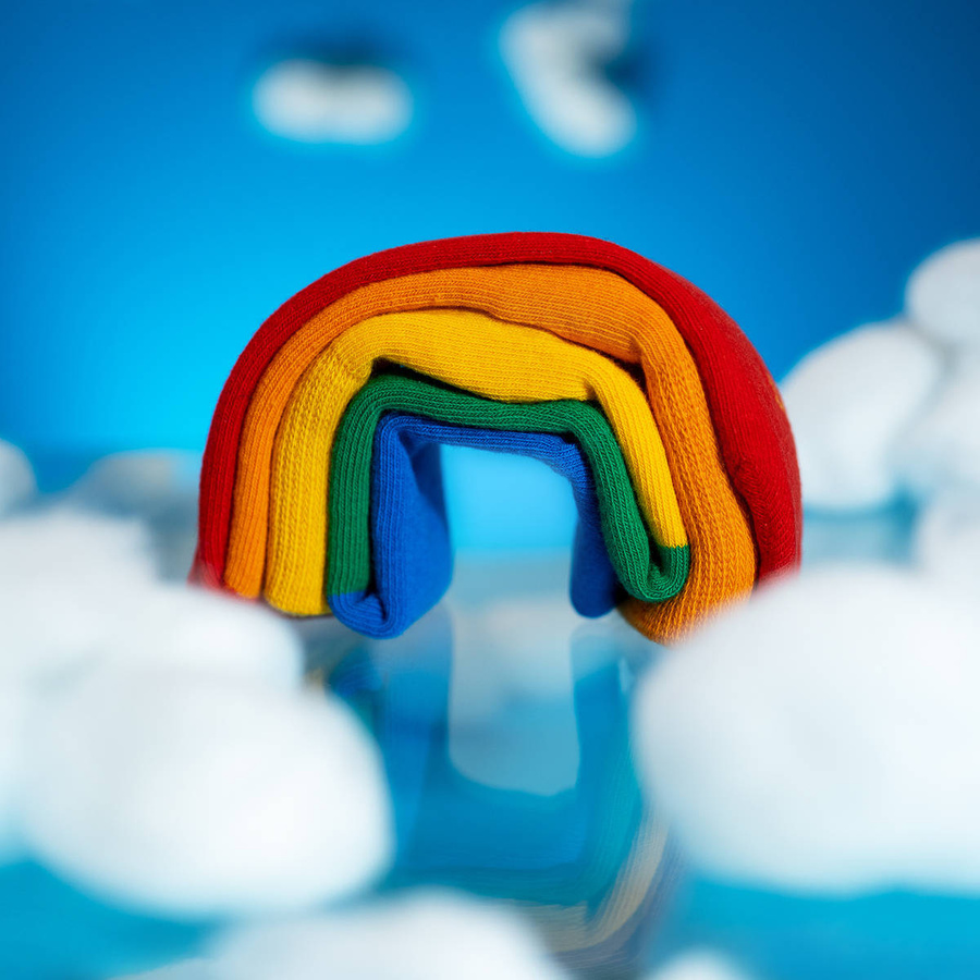 Damen-/Herren-Socken in Geschenkbox Rainbow