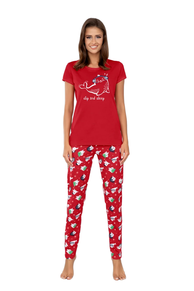 Damen Schlafanzug Kasjana Rot