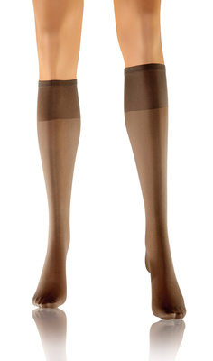 Sesto Senso Damen Podkolanówki Iris – Halbmatte, Transparente Kniestrümpfe mit Barfuß-Effekt, Bequem und Elastisch, Ideal für Elegante Looks, Farbe Vision/Beige, Poliamid-Elastan Mix, Made in Polen