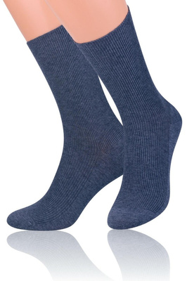 Cotton Socks Series Plain Blue Melange