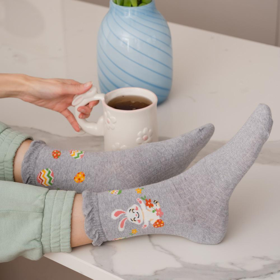 Damensocken Serie 136 Grau/Hellblau