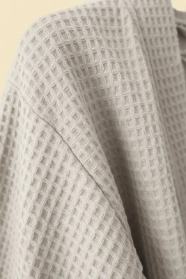S BATHROBE WAFFLE GREY XXL