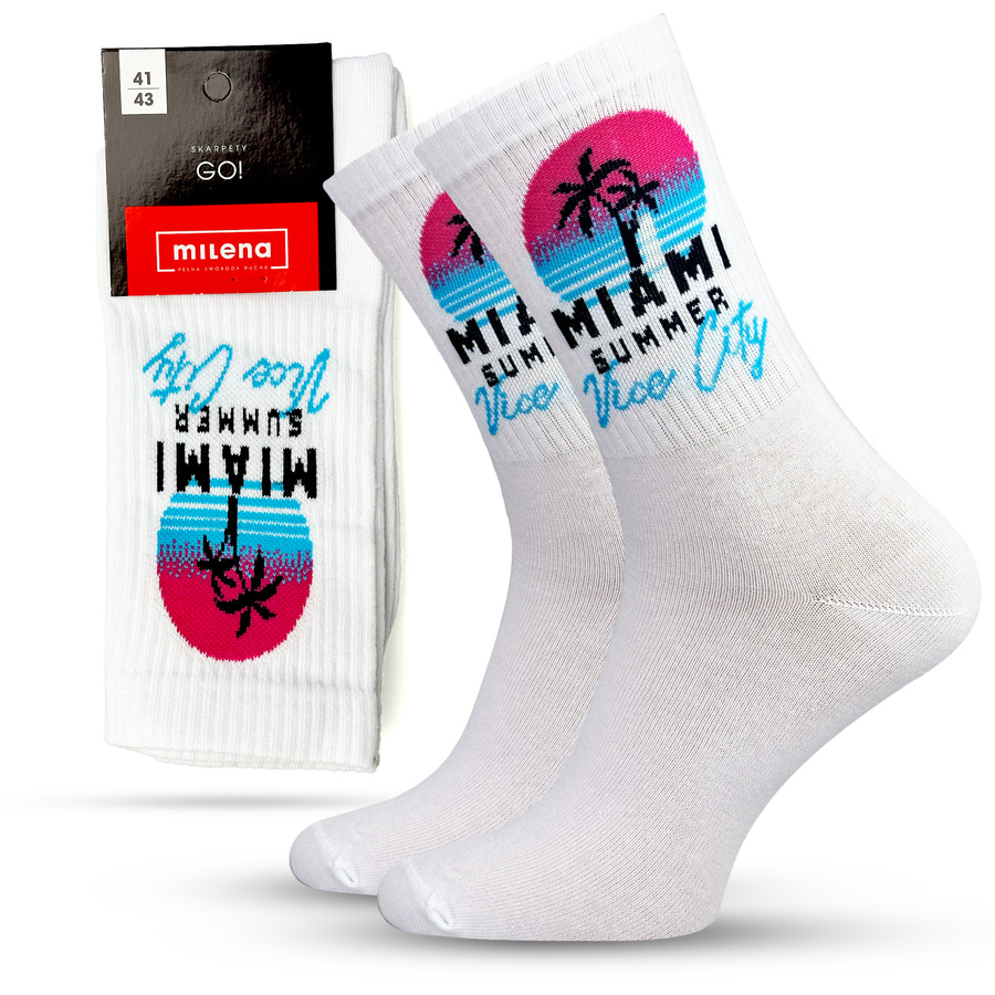 Herrensocken Go! Weiß mit Print