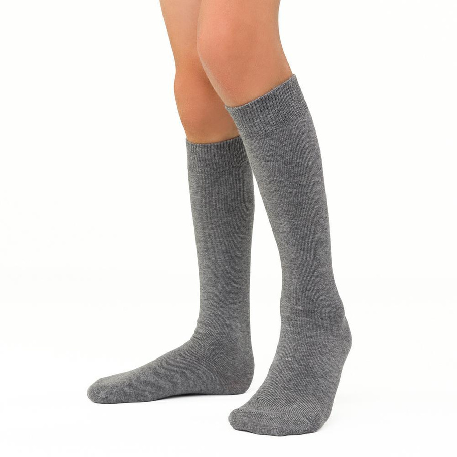 Podkolanówki dziecięce - bezuciskowe w prążek art. 072 YK008 melanż szare