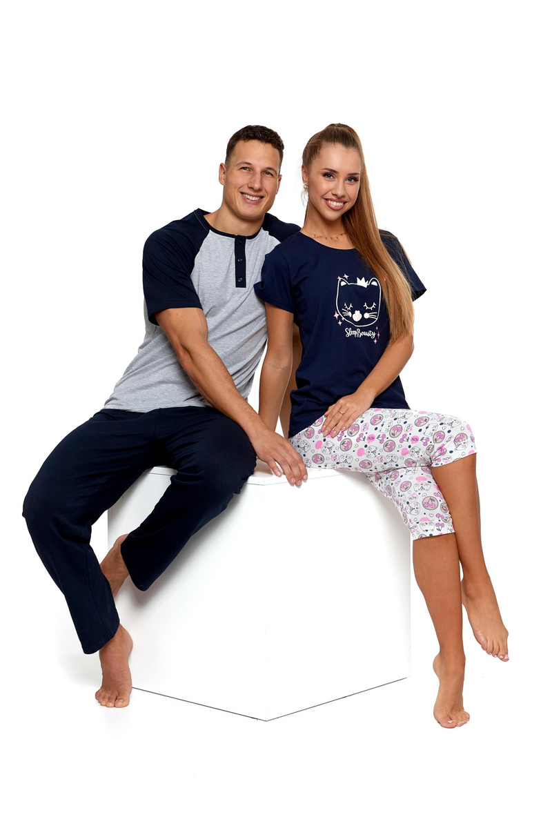 Pyjama Männlich Kurzarm Grau