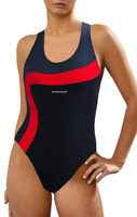 Sesto Senso Damen Badeanzug – Einteiliger Schwimmanzug, Modisches Design, Poliamid-Elastan Mix, Komfort & Perfekte Passform, Ideal für Schwimmen & Aqua Fitness, Schwarz