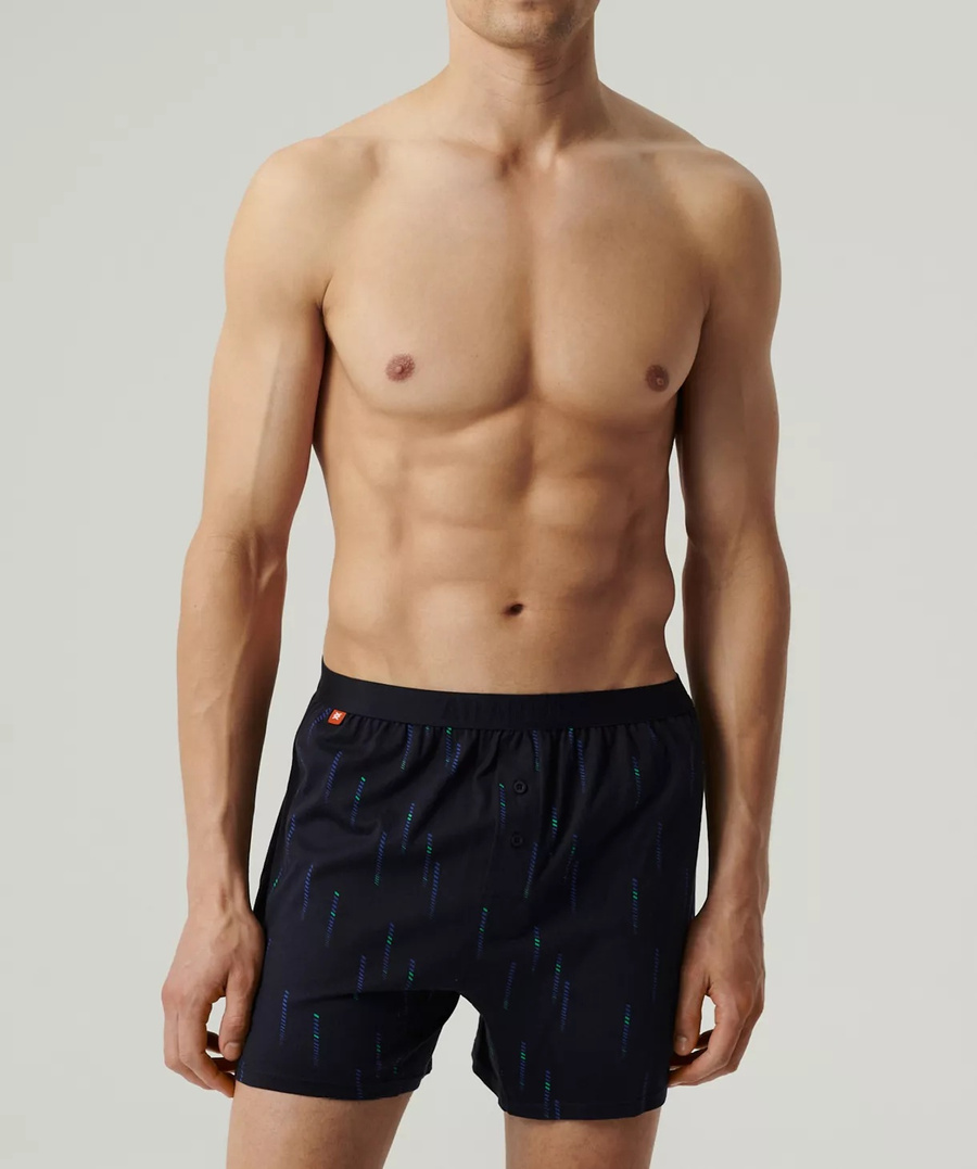 Lockere Herren-Boxershorts 2MBX-074 Dunkelblau/Blau