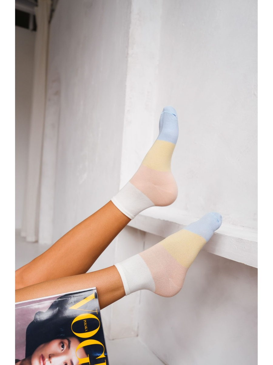 Damensocken Breit gestreift 