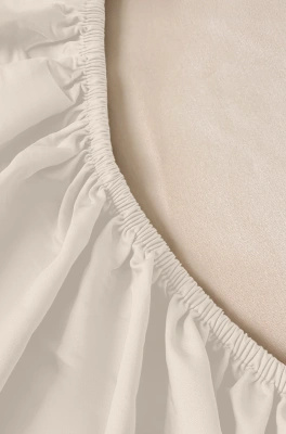 Bettlaken Satin Hellbeige mit Gummi