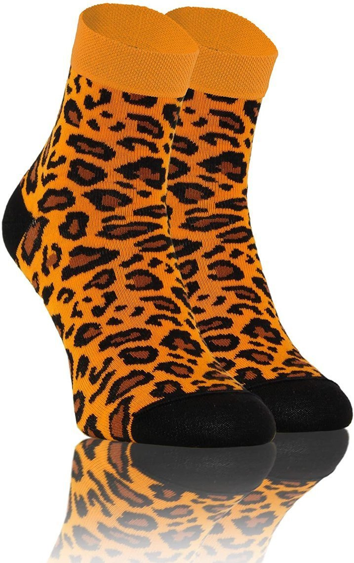 Sesto Senso Skarpetki Finest Cotton Kurz – Bunte Muster, Hohe Qualität Baumwolle, Komfort & Atmungsaktiv, Für Alltag & Elegante Outfits, Cętki Orange, Unisex, Neu