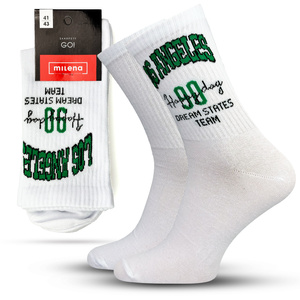 Herrensocken Go! Weiß mit Print