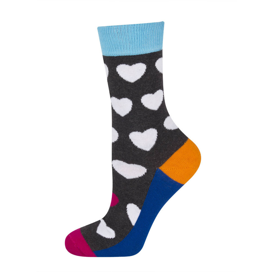 Graue Soxo Good Stuff Kindersocken mit Herzen