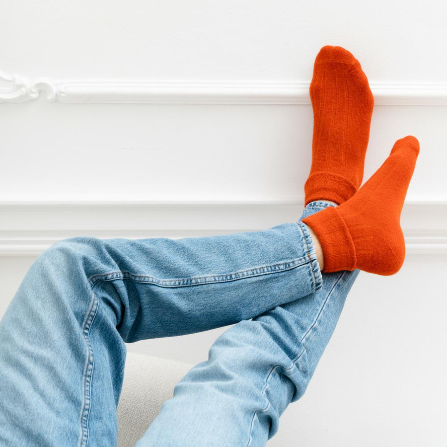 Skarpetki 50% z wełny alpaki art. 044 PR007 jasno różowe