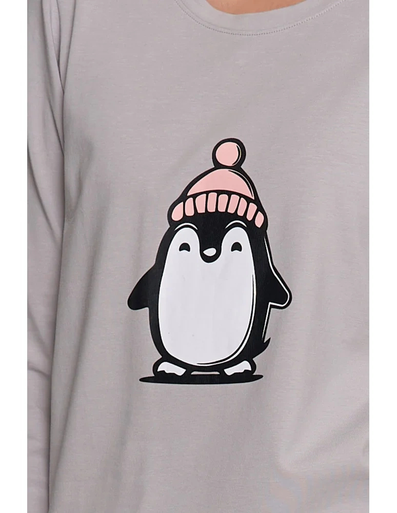 Damenpyjama mit langen Ärmeln und 7/8-Bein