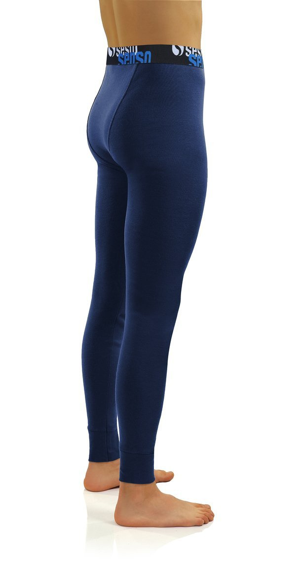 Sesto Senso Herren Thermo-Leggings mit Elastan – Bequeme und Atmungsaktive Baumwollmischung, Perfekte Passform, Eingearbeiteter Eingriff, Elastischer Bund mit Logo, Ideal für Kalte Tage, Dunkelblau