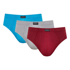 Henderson Herren Baumwoll Slips Set – Bequeme Klassische Unterwäsche, 3er Pack, Kontrastdesign, Große Größen, Farben: Dunkelblau, Hellgrau, Hellblau, Herbst/Winter Kollektion