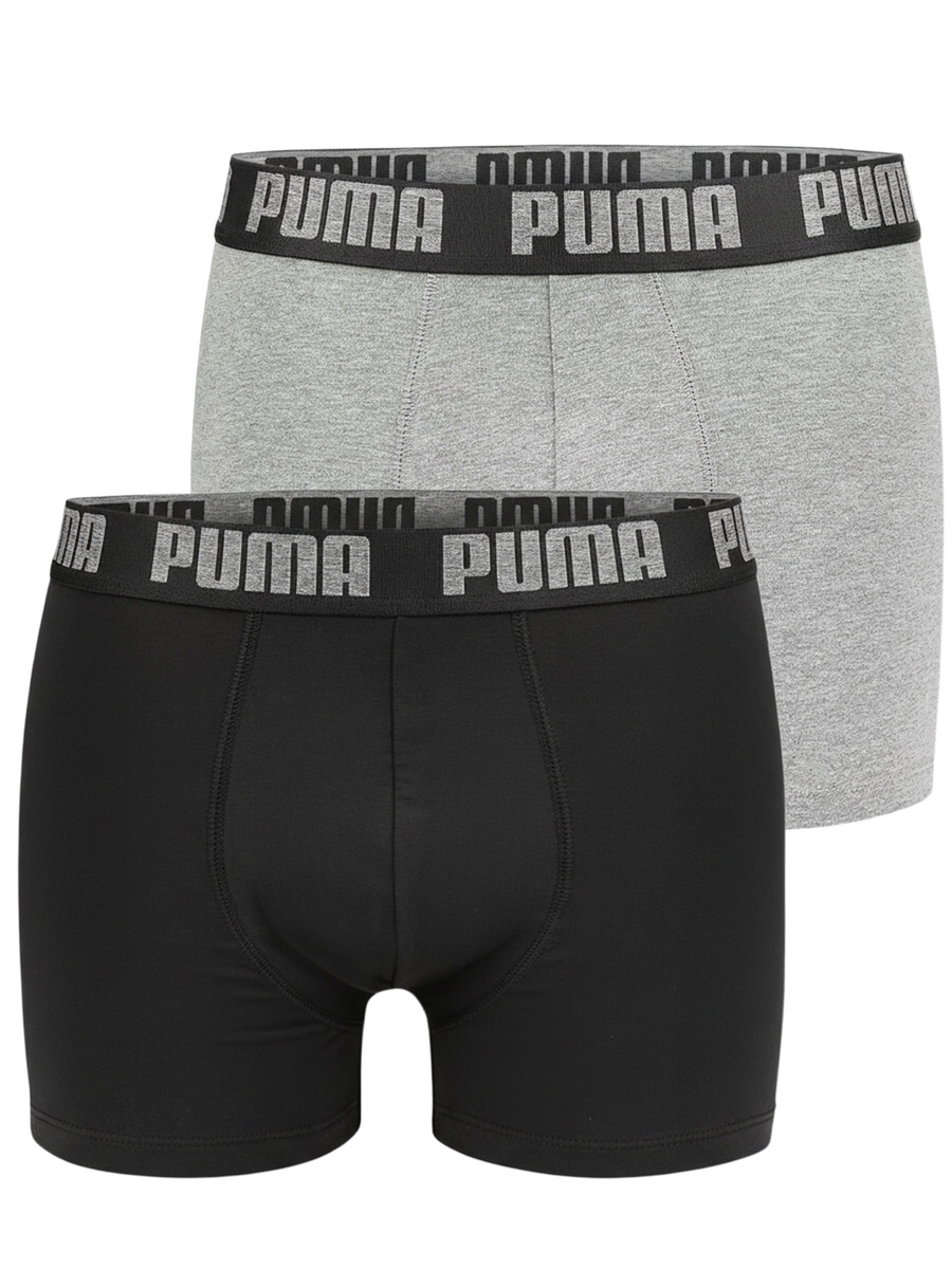 Men's Boxer Shorts 2 Pack Puma Comfort Stretch Grey/Black