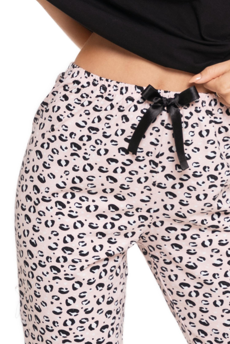 Damenpyjama Serie Schwarz 3/4