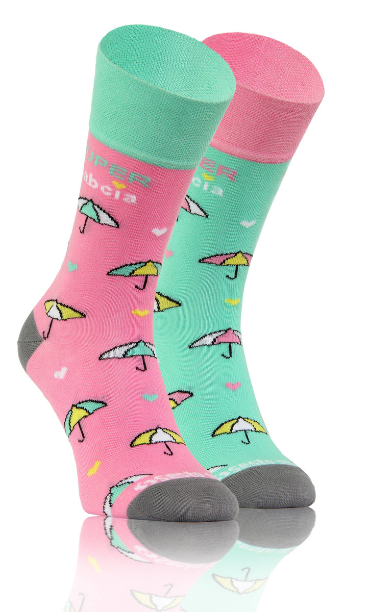 Socken Serie Super Oma Rosa, Grün