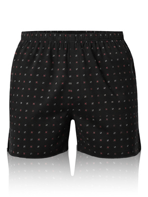 Men's Loose Boxer Shorts with Buttons Black