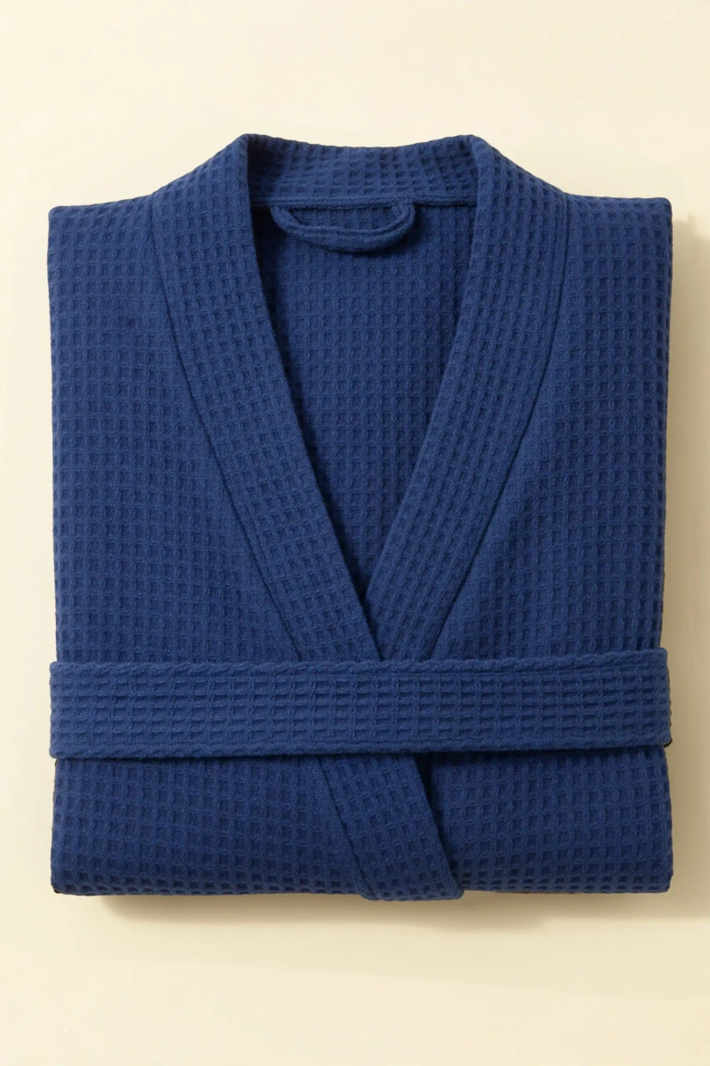 S BADEMANTEL WAFFEL NAVY BLAU XS