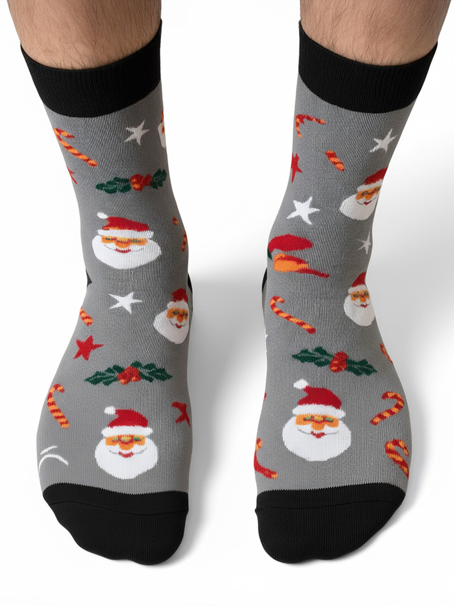 Herrensocken Weihnachtskollektion Grau