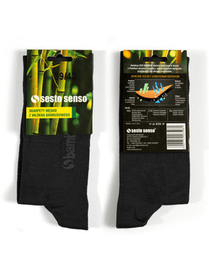 Sesto Senso Herren Bambussocken Set – Weiche und Atmungsaktive Skarpetki aus Eco Bamboo, Antibakteriell, Temperaturregulierend, 4er Pack, Grau, Ideal für Anzugträger