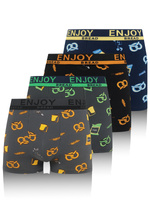 Sestimi Underwear Herren Boxershorts Set – Bequeme Baumwollunterwäsche mit Print, 4er Pack, Multicolor, Modell MPC80506, Atmungsaktiv und Passgenau, Für Männer