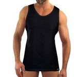 Sesto Senso Herren Tanktop ANACONDA – Bequeme Baumwollmischung, Flache Nähte, Elastisch, Ideal als Unterhemd oder für warme Tage, Schwarz, Größe M-L, Hochwertig, Made in Poland