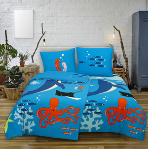 Bettwäsche Whale Einzelbett Baumwolle