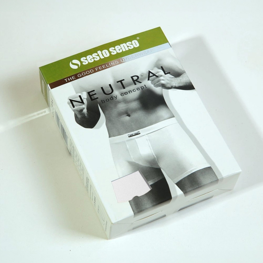 Herren-Boxershorts BM03 Beige Weiß