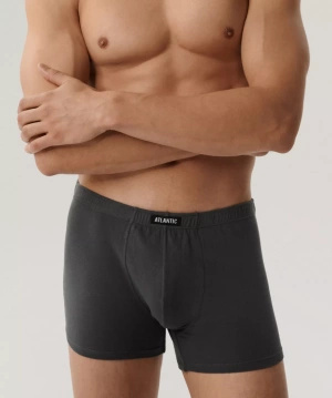Atlantic Herren Baumwoll Boxershorts Set – Bequeme Unterwäsche, Atmungsaktiv, 5er Pack, Schwarz & Grau, Elastische Passform, Herbst/Winter Kollektion 2025